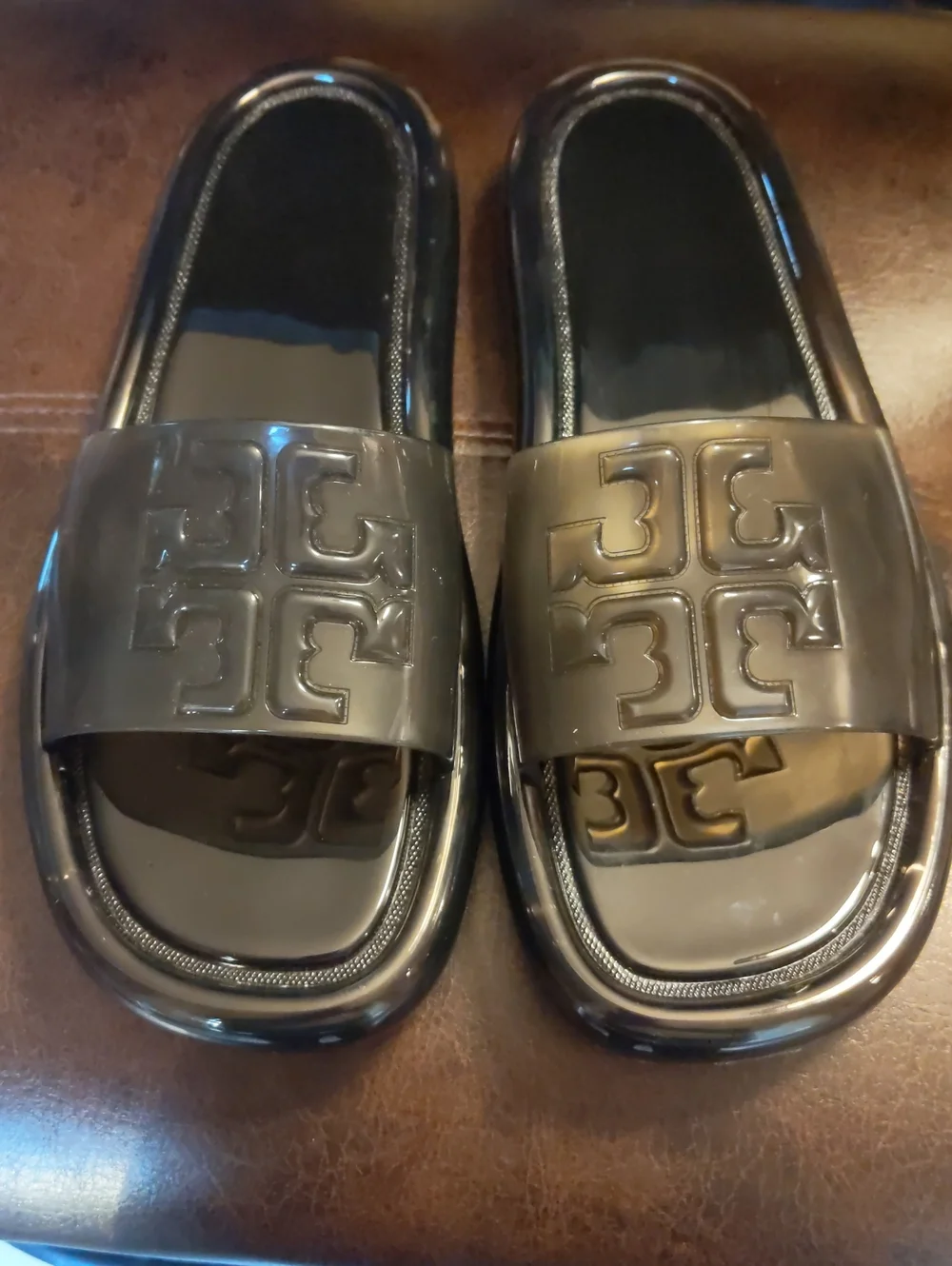 Tory Burch Black Bubble Jelly Slide Sandal Size 9